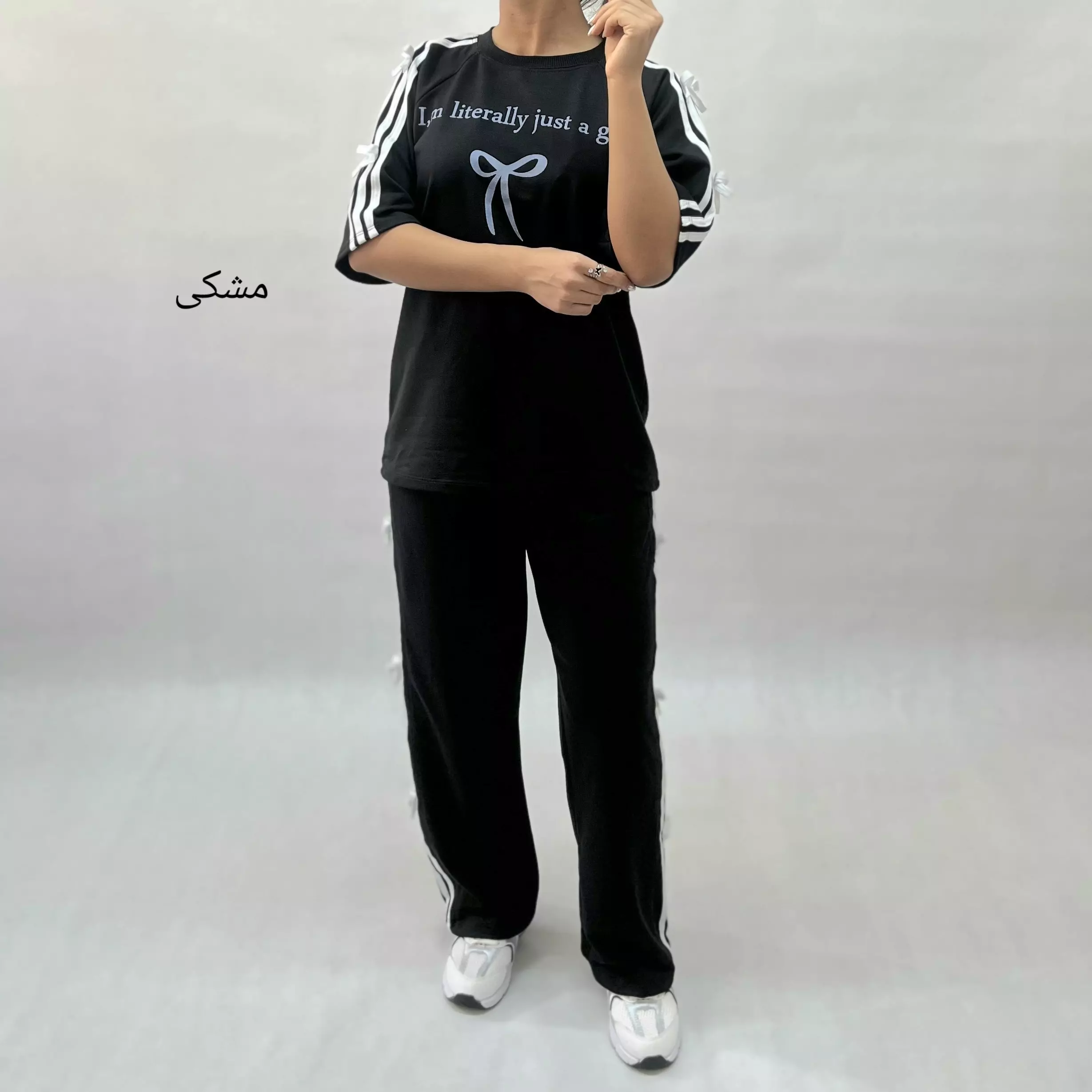 ست تیشرت و شلوار بغل پاپیون 0011544093